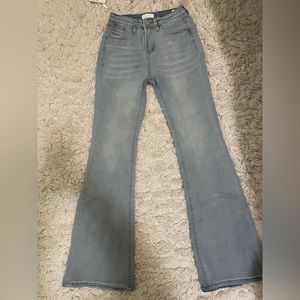light blue bootcut jeans